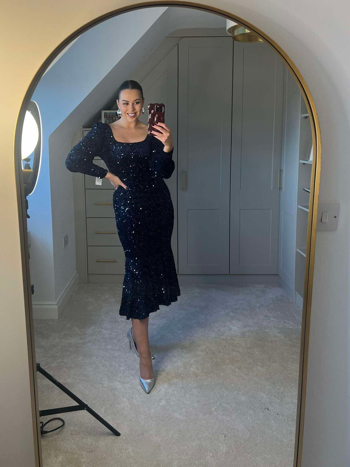 princess polly baby blue dress Black and Mirror Double Bevel Free Standing Cheval Dress Mirror 5ft7 x  1ft11 170cm x 58cm
