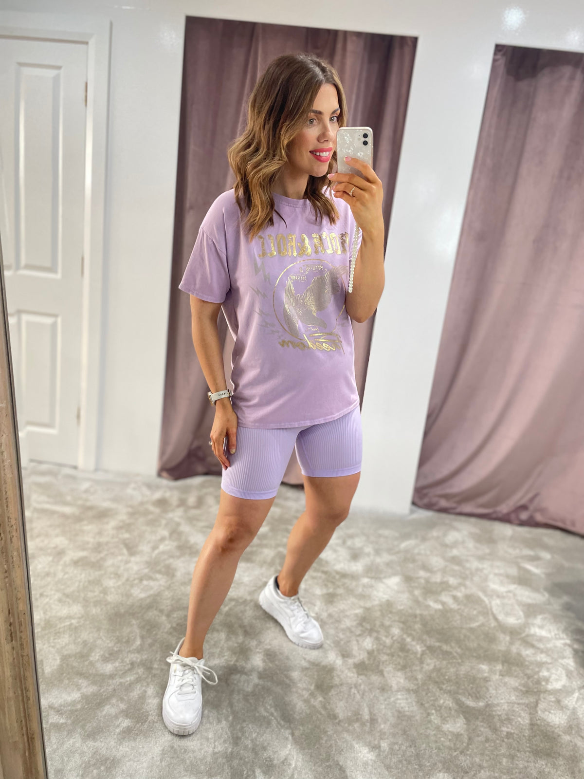 Love You Regardless Bike Shorts Lilac main image 0
