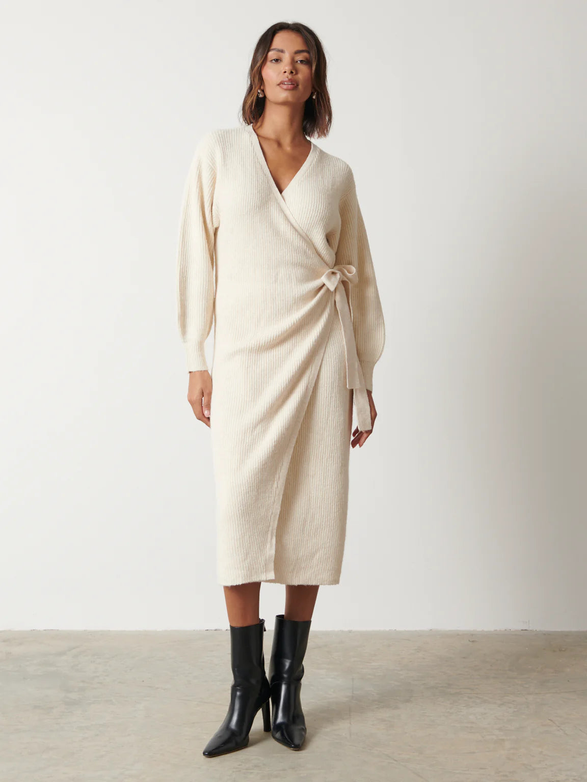 Kinsley Ribbed Wrap Dress | Ros Oir Boutique Kinsley Ribbed Wrap Dress | Ros Oir Boutique
