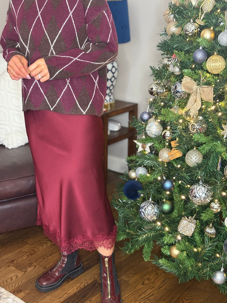 The Holly Skirt - Burgundy