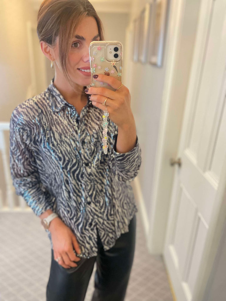 Animal Sequin Print Shirt by Vogue Williams