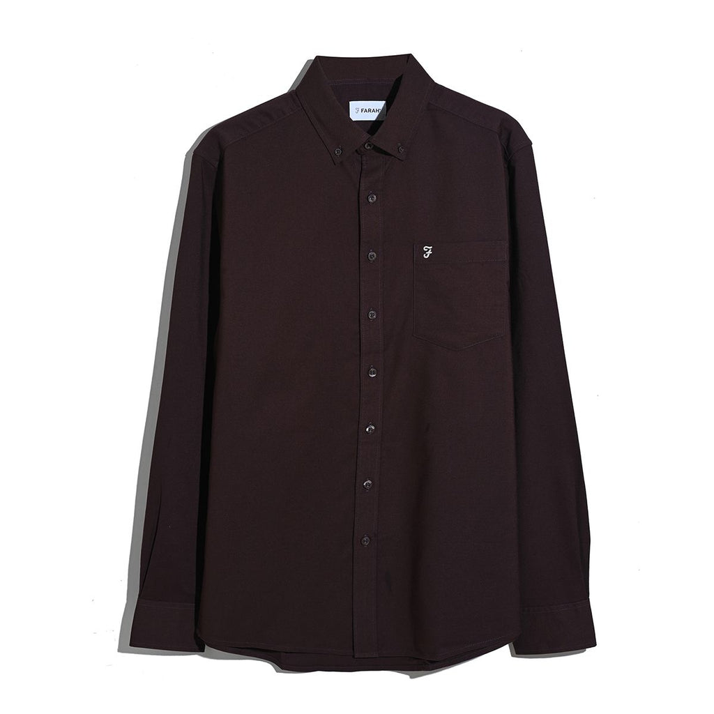 Farah - Oxblood LS shirt