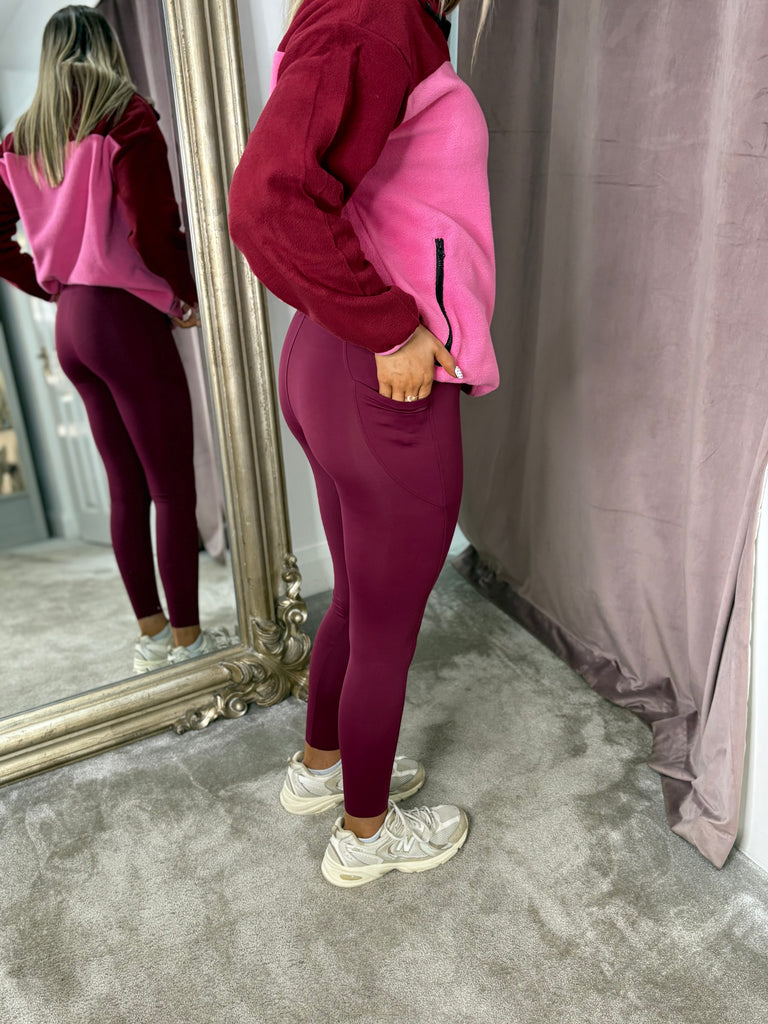 Burgundy leggings