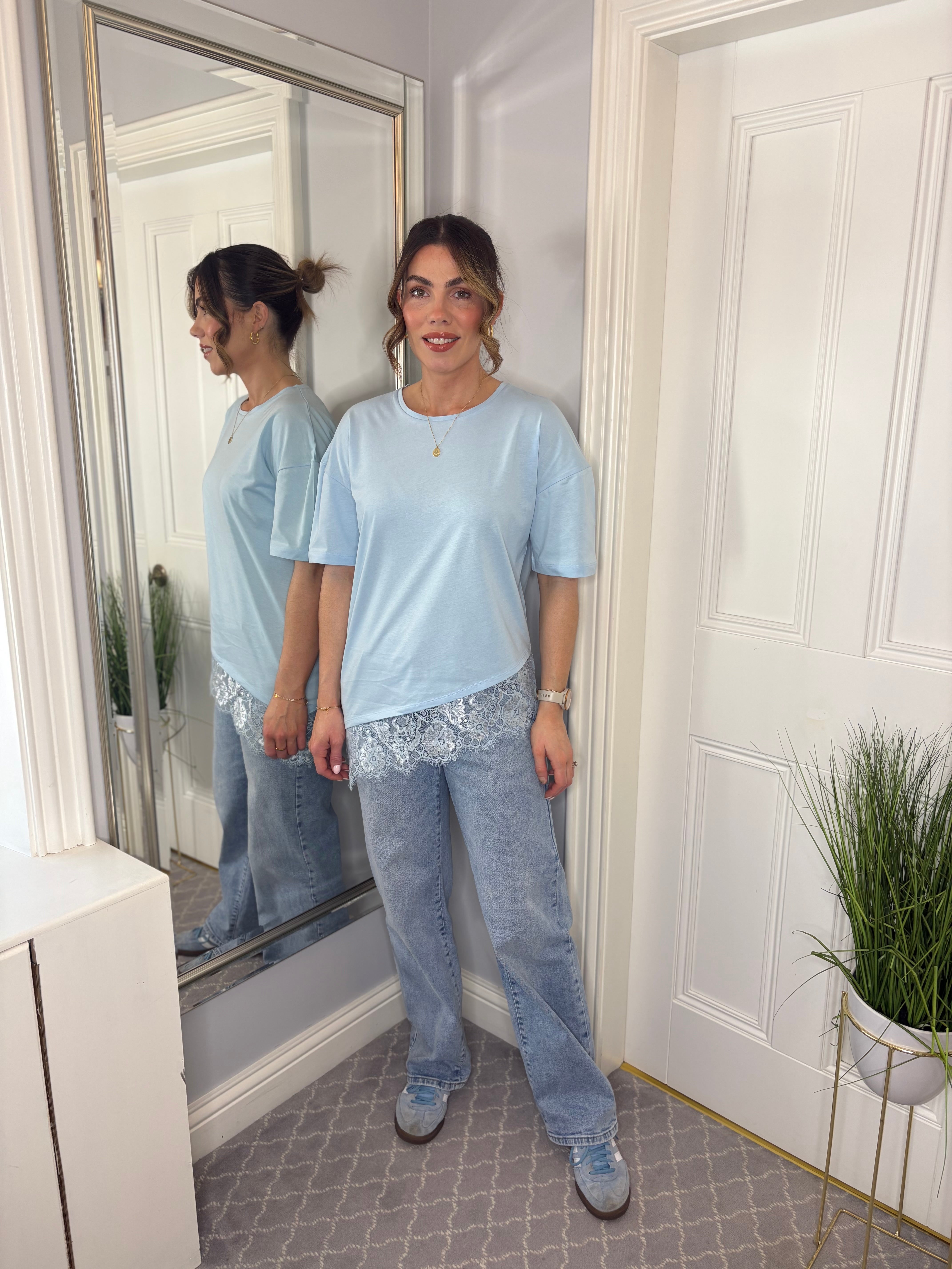 Lacey top - baby blue | Ros Oir Boutique