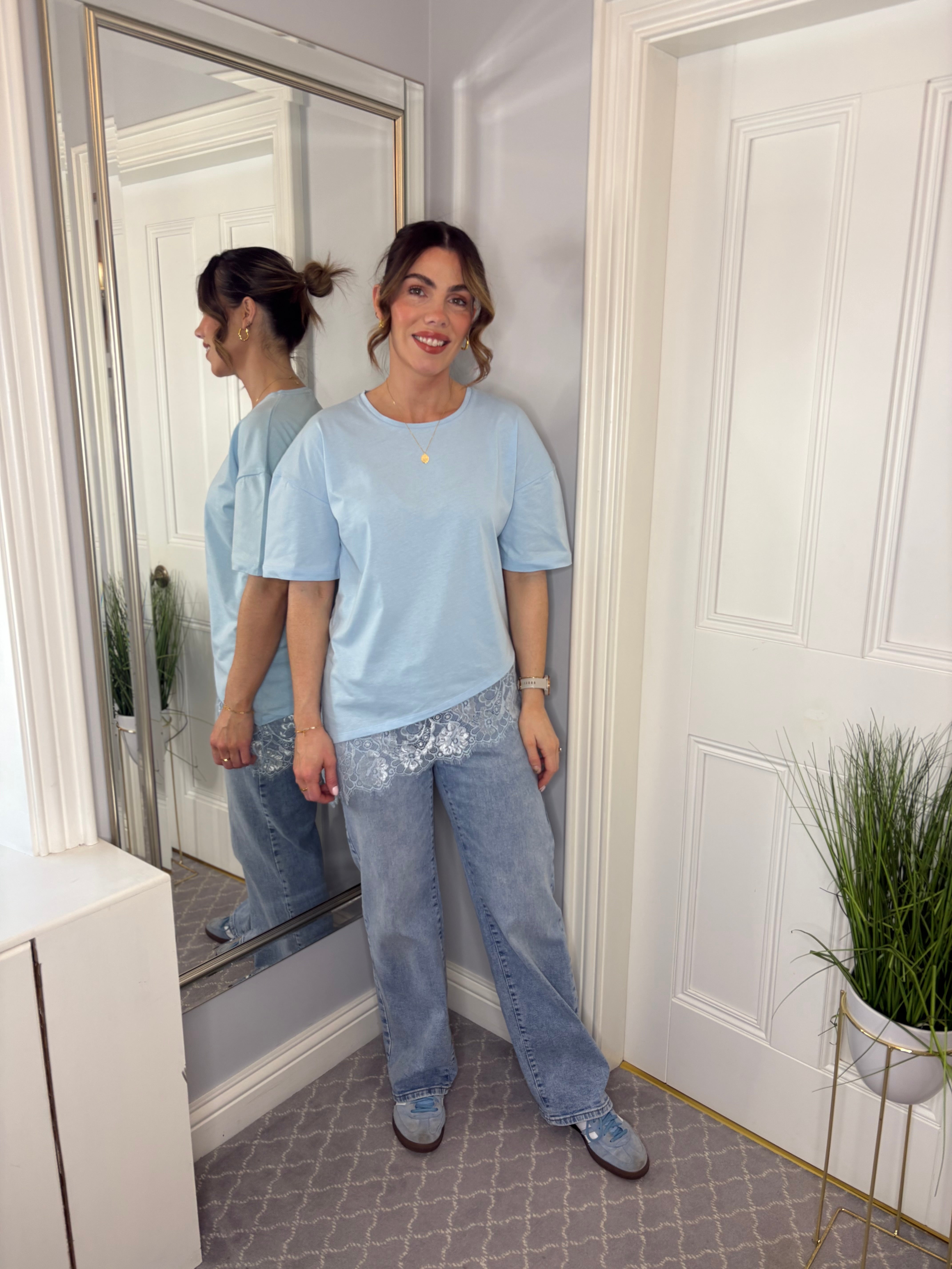 Lacey top - baby blue | Ros Oir Boutique