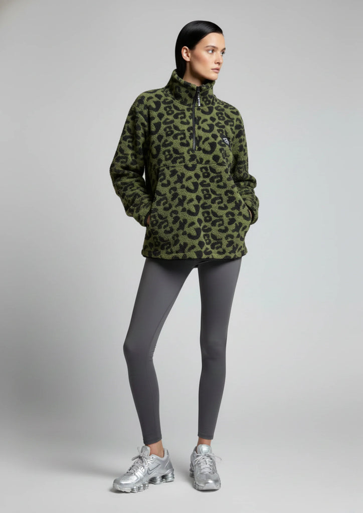 Khaki Leopard Fleece