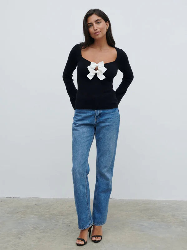 Annabeth Bow Knit Top