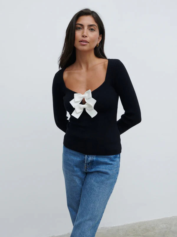 Annabeth Bow Knit Top