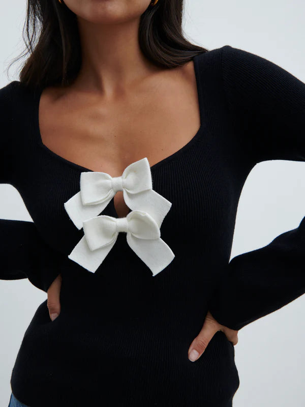 Annabeth Bow Knit Top