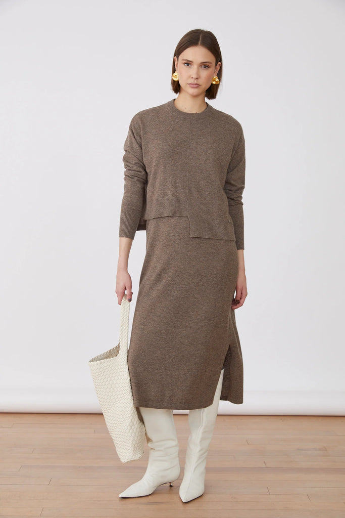 SHEILA KNITTED DRESS - TAUPE