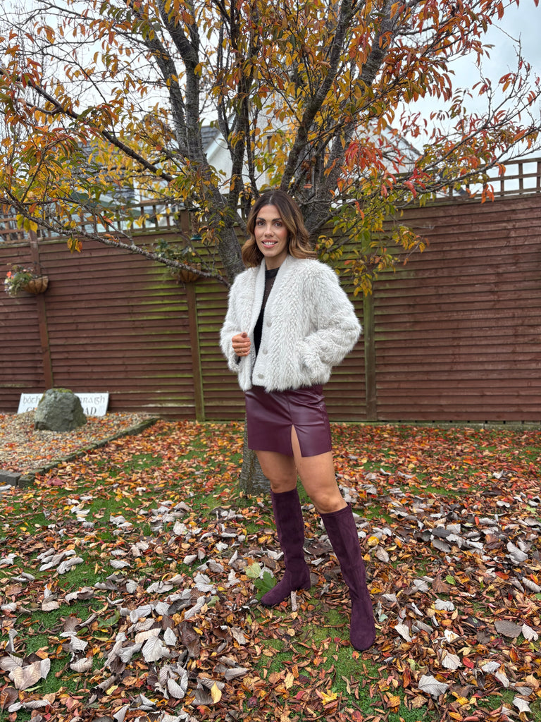 Chaimae short faux fur jacket