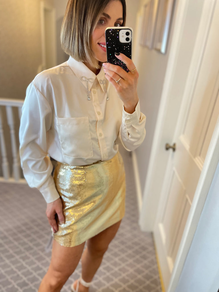 Glamorous Gold Sequin Skirt