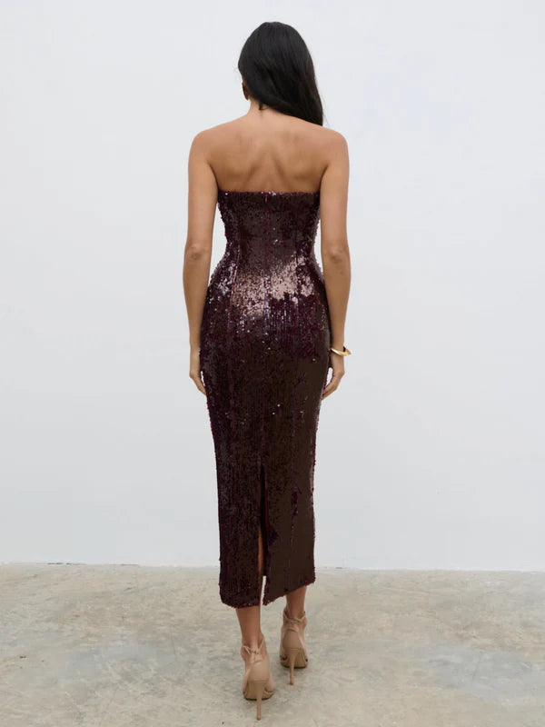 Gene Sequin Midaxi Dress