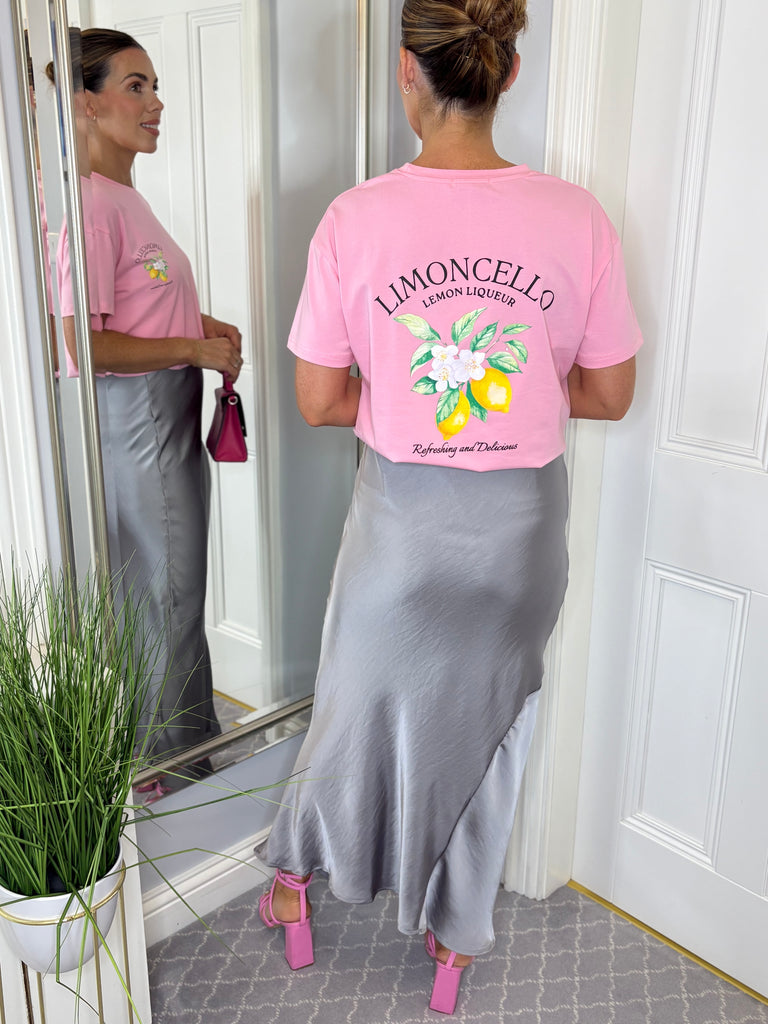 METALLIC MAXI SKIRT