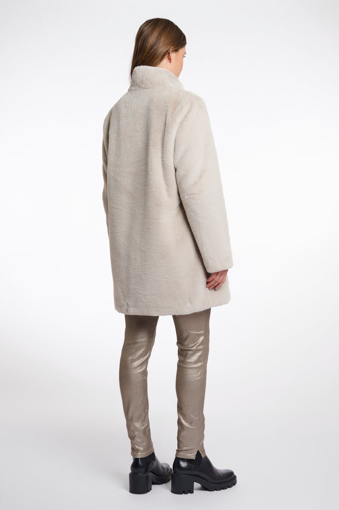 Nonna single breasted fake fur coat