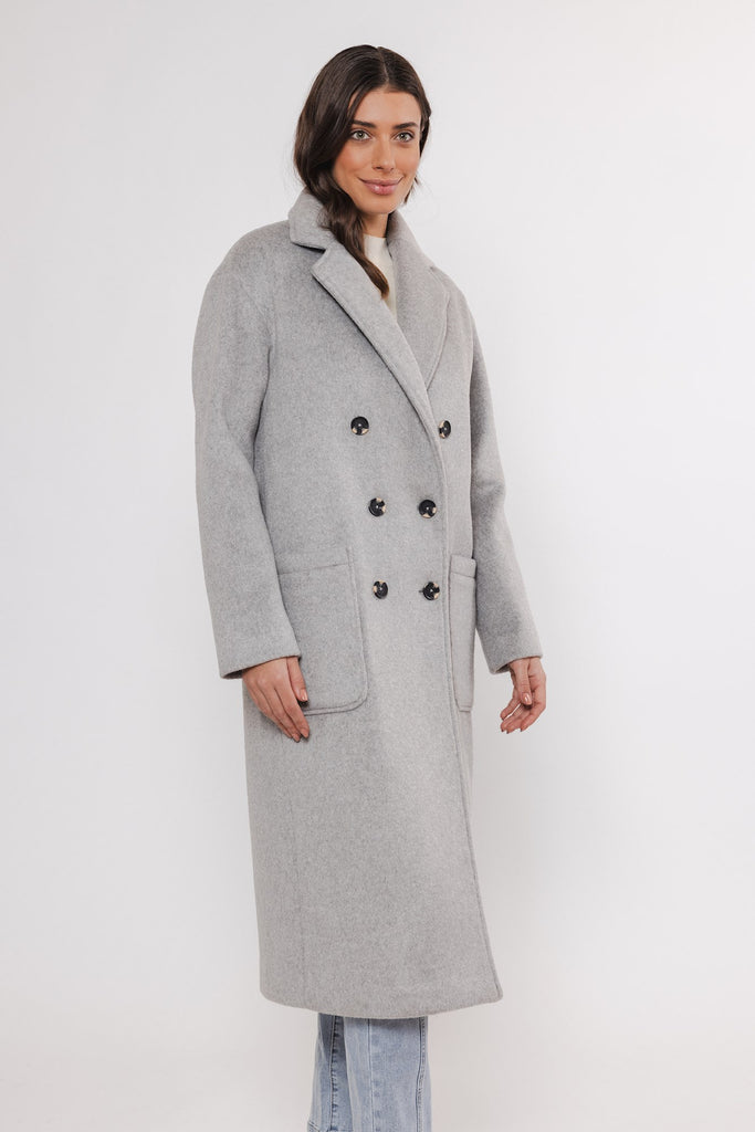 Teuni long double breasted coat