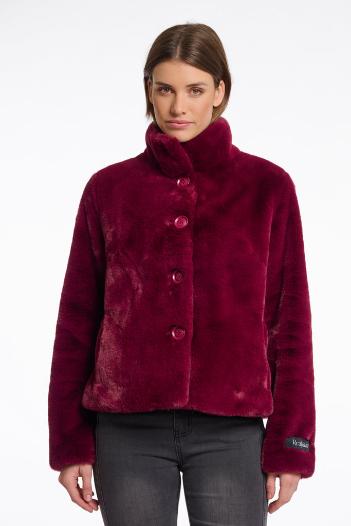 Vie single breasted fake fur jacket