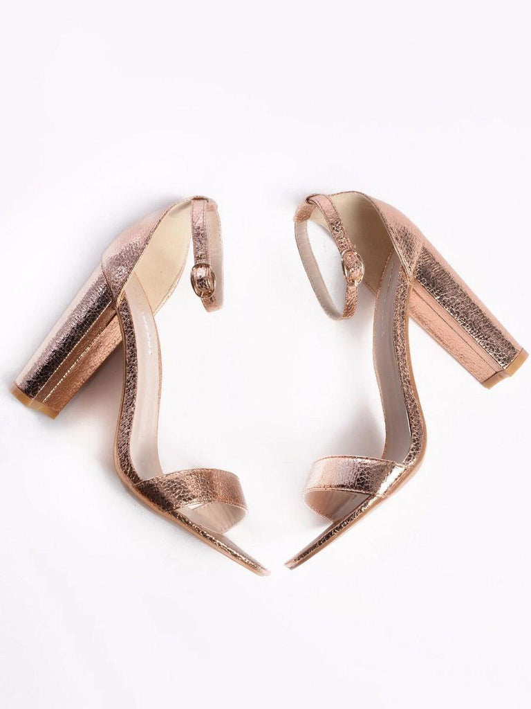 Rose gold heels glitter deals