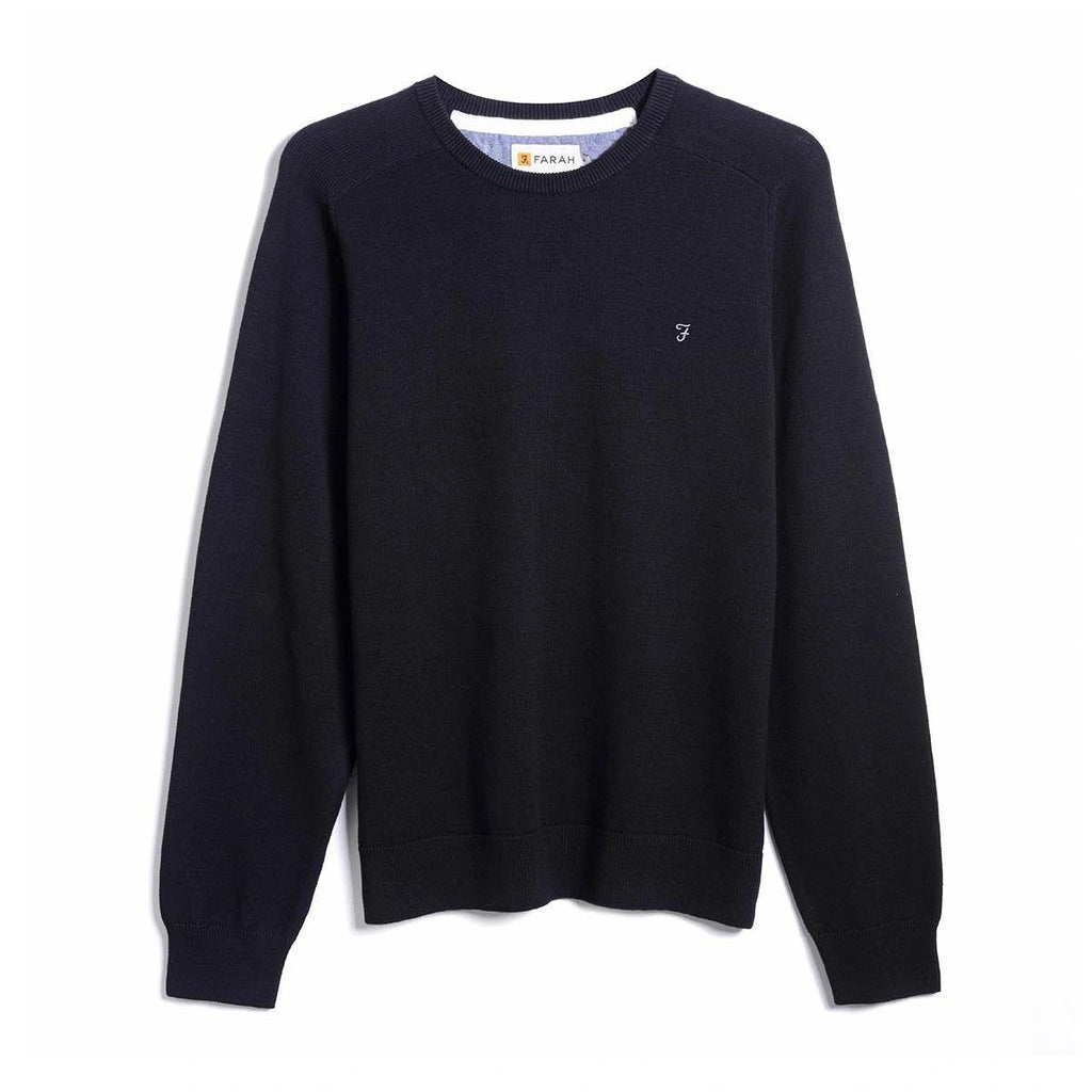 Farah navy knitted sweater