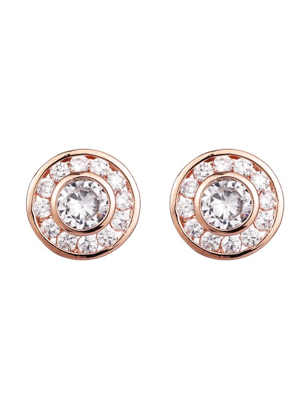 Crystal coin earrings - ROSE GOLD