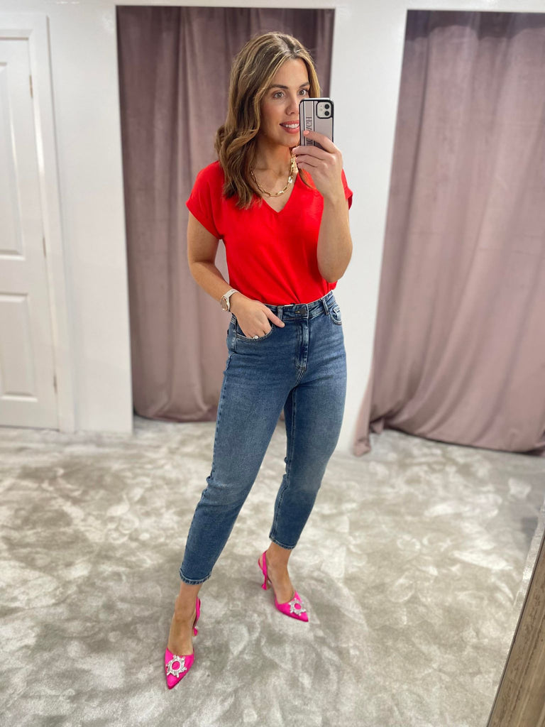 MONI HIGH WAISTED STRAIGHT FIT JEANS