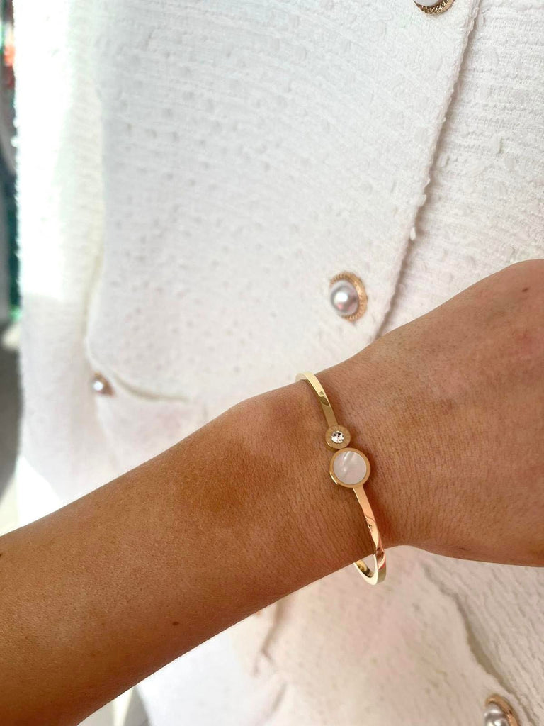 Pearl Pendant Bangle - available in silver or gold