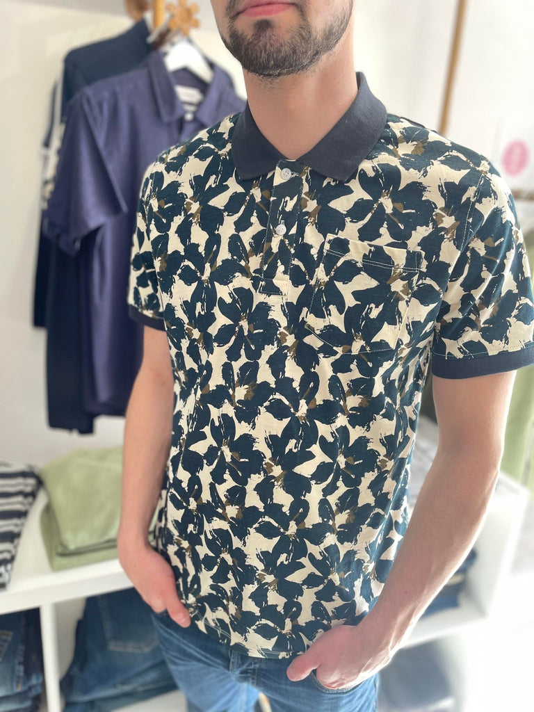 Floral Polo in navy