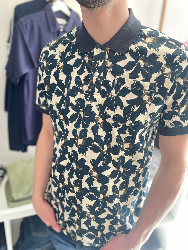 Floral Polo in navy