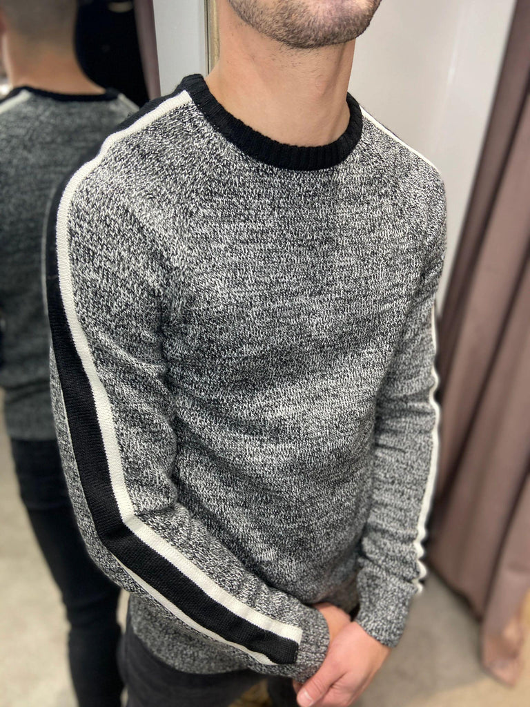 Grey LS slim fit jumper