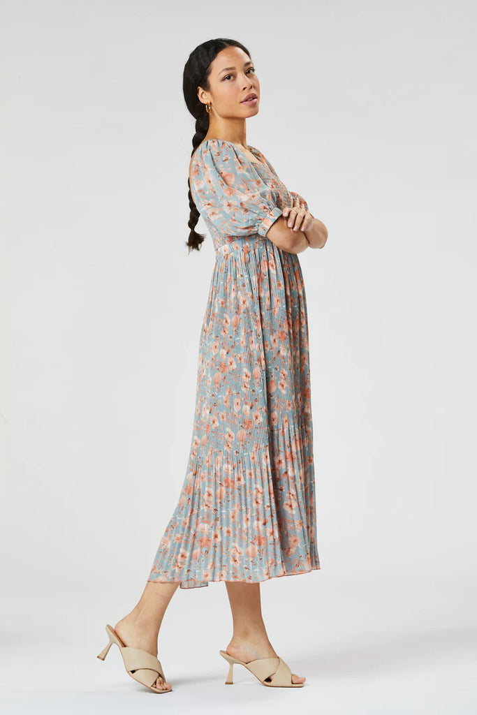 Maddy pleated long dress